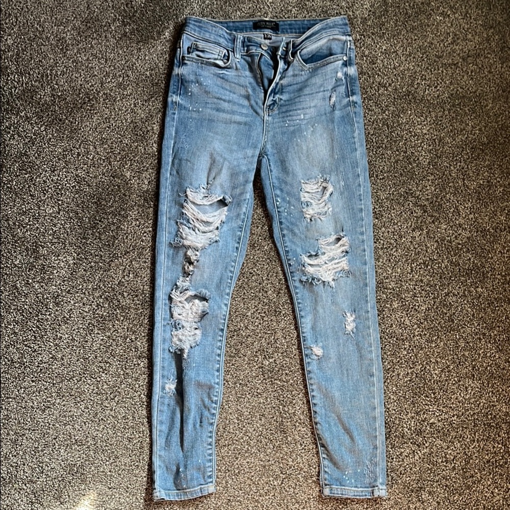 Judy Blue Skinny Distressed Blue Jeans